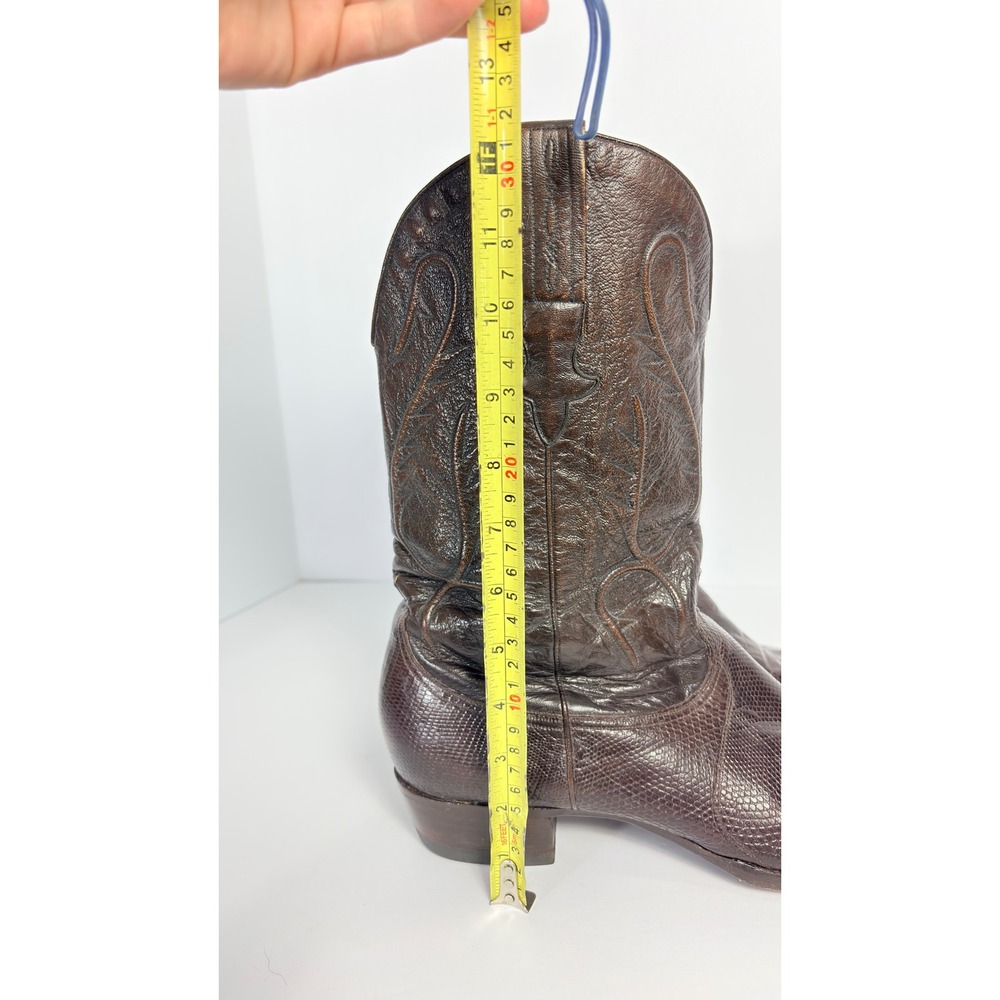 Men's Brown Leather Western Cowboy Boots - Picture 7 of 7